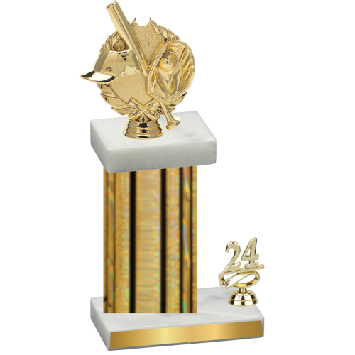 Accented Single Gold Glacier Year Baseball Trophy