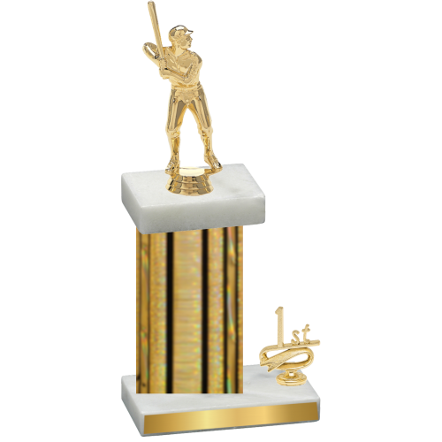 Accented Single Gold Glacier First Place Baseball Trophy