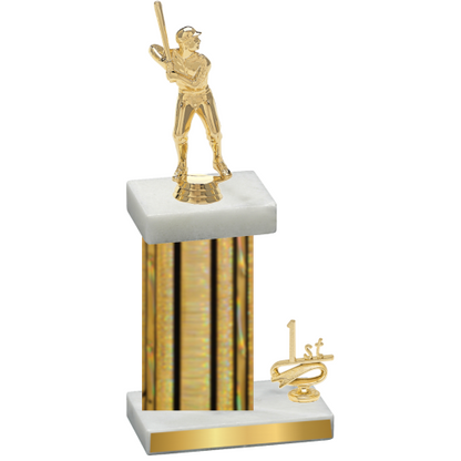 Accented Single Gold Glacier First Place Baseball Trophy