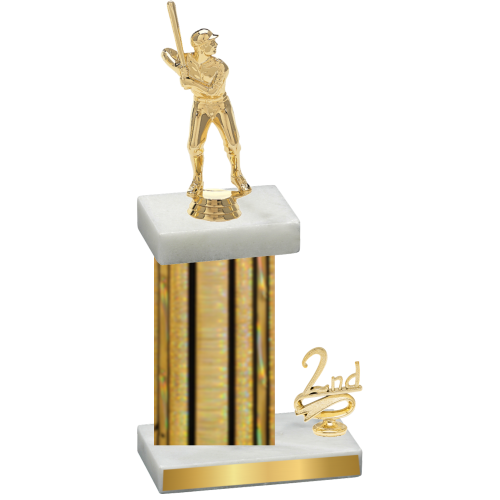 Accented Single Gold Glacier Second Place Baseball Trophy