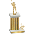 Accented Single Gold Glacier Third Place Baseball Trophy