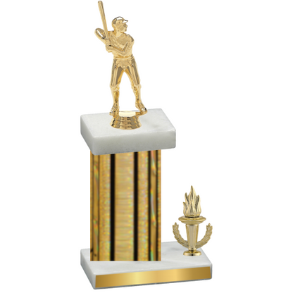 Accented Single Gold Glacier Victory Baseball Trophy