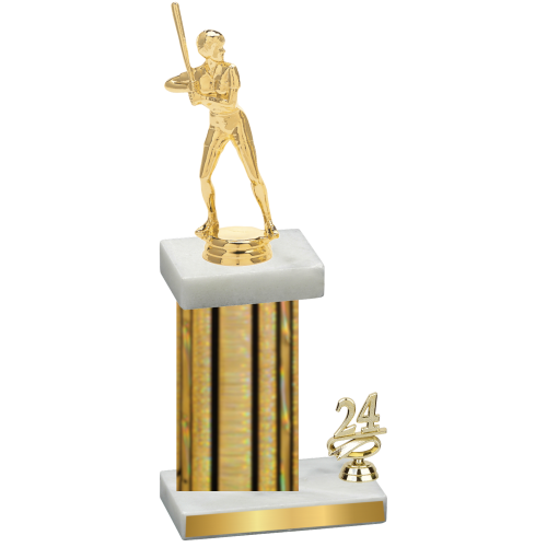 Accented Single Gold Glacier Year Softball Trophy