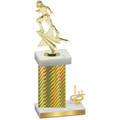 Accented Single Gold Carbon Fiber First Place Football Trophy