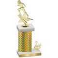 Accented Single Gold Carbon Fiber Second Place Football Trophy