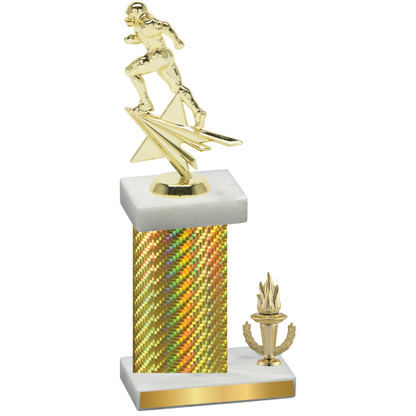 Accented Single Gold Carbon Fiber Victory Football Trophy