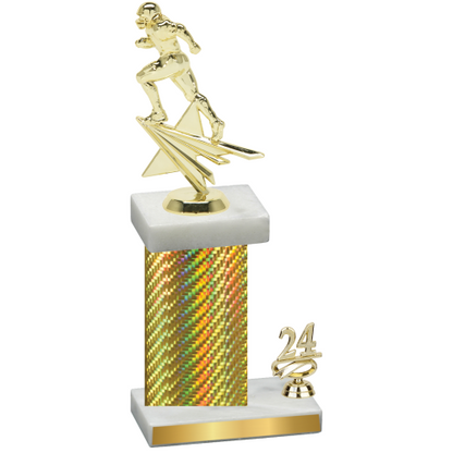 Accented Single Gold Carbon Fiber Year Football Trophy