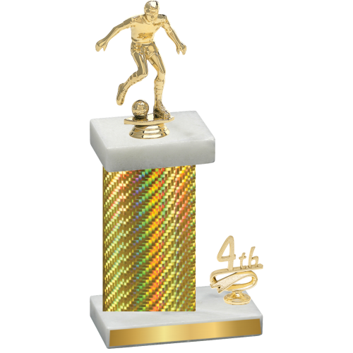 Accented Single Gold Carbon Fiber Fourth Place Soccer Trophy