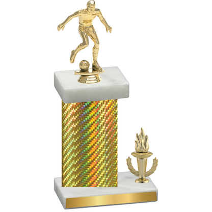 Accented Single Gold Carbon Fiber Victory Soccer Trophy