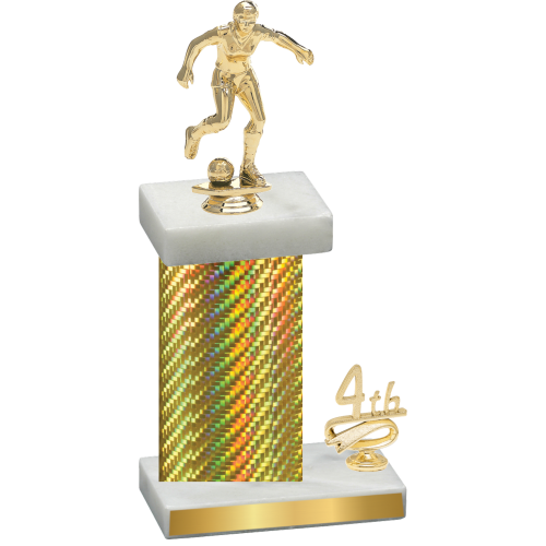 Accented Single Gold Carbon Fiber Fourth Place Soccer Trophy