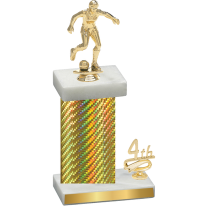 Accented Single Gold Carbon Fiber Fourth Place Soccer Trophy