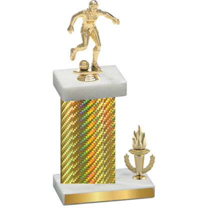 Accented Single Gold Carbon Fiber Victory Soccer Trophy