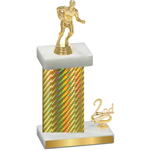 Accented Single Gold Carbon Fiber Second Place Rugby Trophy