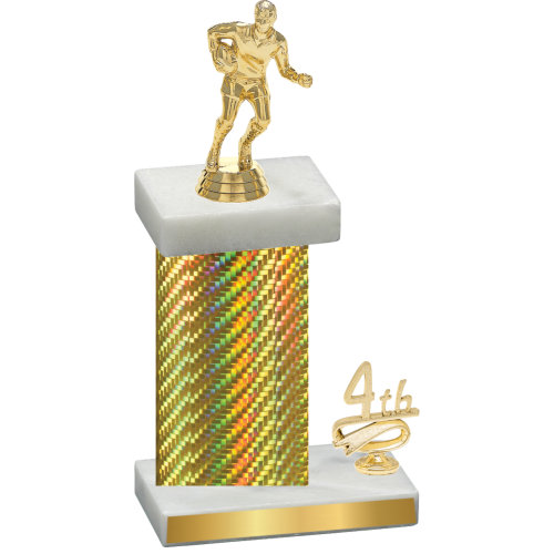 Accented Single Gold Carbon Fiber Fourth Place Rugby Trophy
