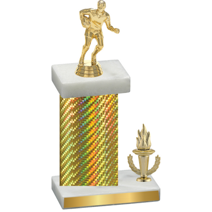 Accented Single Gold Carbon Fiber Victory Rugby Trophy