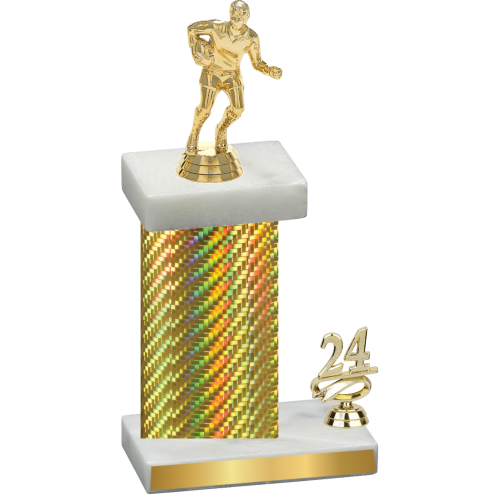 Accented Single Gold Carbon Fiber Year Rugby Trophy