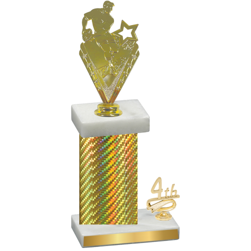Accented Single Gold Carbon Fiber Fourth Place Rugby Trophy