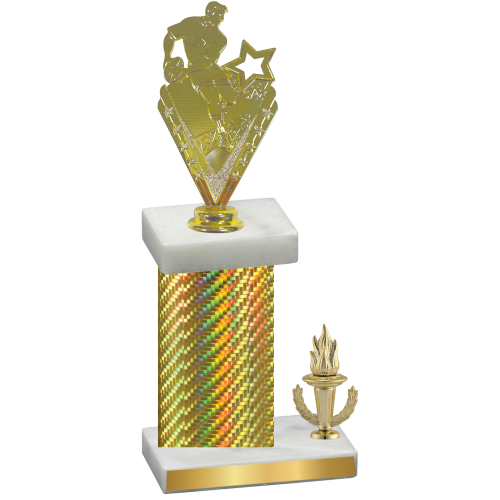 Accented Single Gold Carbon Fiber Victory Rugby Trophy