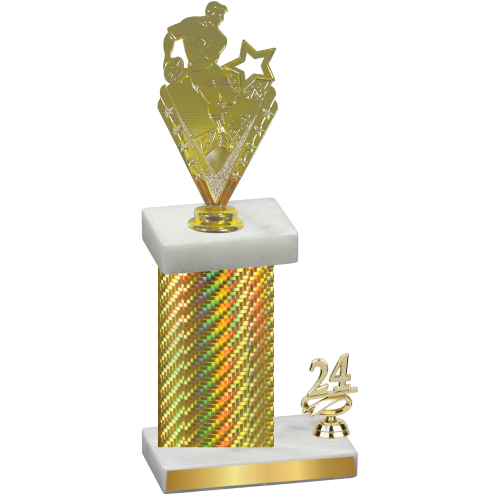 Accented Single Gold Carbon Fiber Year Rugby Trophy