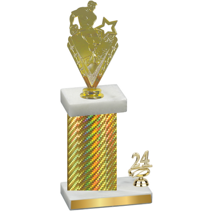 Accented Single Gold Carbon Fiber Year Rugby Trophy