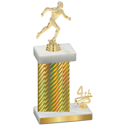 Accented Single Gold Carbon Fiber Fourth Place Running Trophy