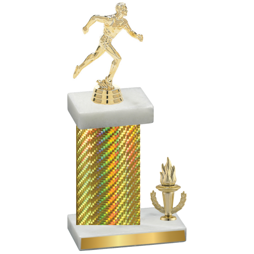 Accented Single Gold Carbon Fiber Victory Running Trophy