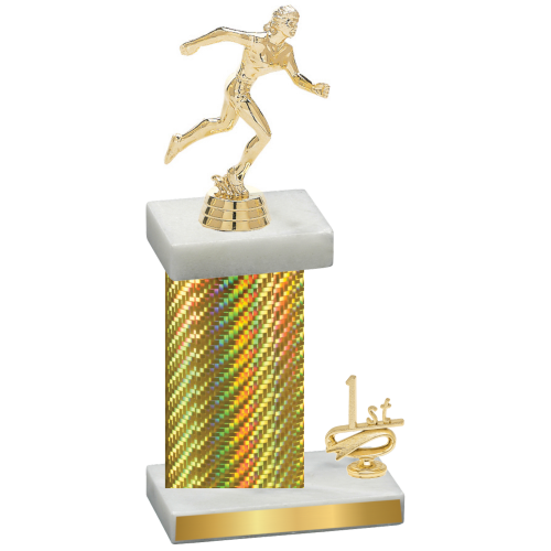 Accented Single Gold Carbon Fiber First Place Running Trophy