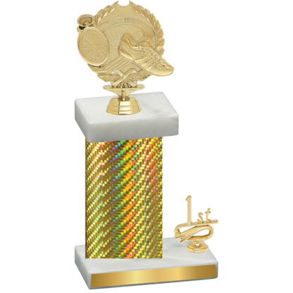 Accented Single Gold Carbon Fiber First Place Running Trophy