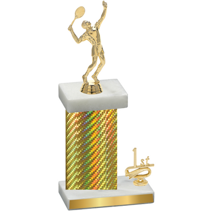 Accented Single Gold Carbon Fiber First Place Tennis Trophy