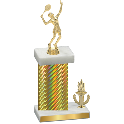 Accented Single Gold Carbon Fiber Victory Tennis Trophy