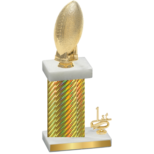 Accented Single Gold Carbon Fiber First Place Football Trophy