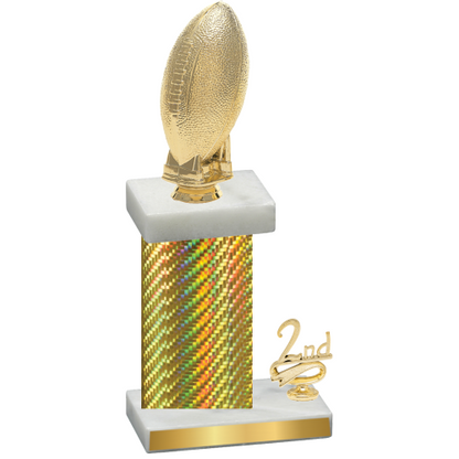 Accented Single Gold Carbon Fiber Second Place Football Trophy