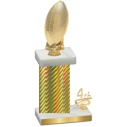 Accented Single Gold Carbon Fiber Fourth Place Football Trophy