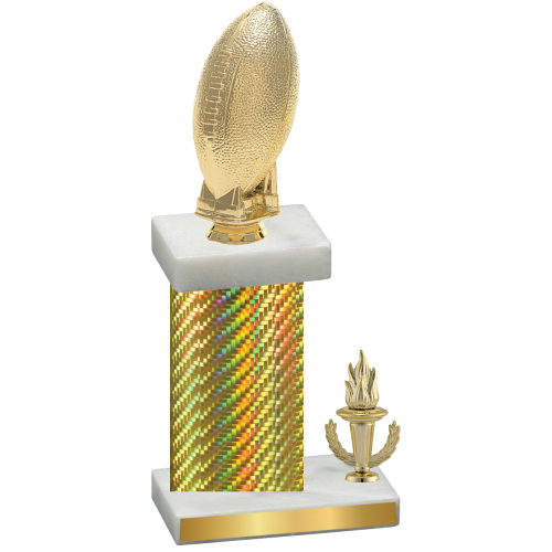 Accented Single Gold Carbon Fiber Victory Football Trophy