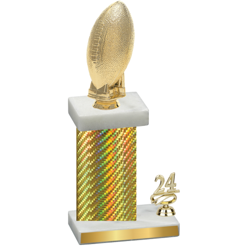 Accented Single Gold Carbon Fiber Year Football Trophy