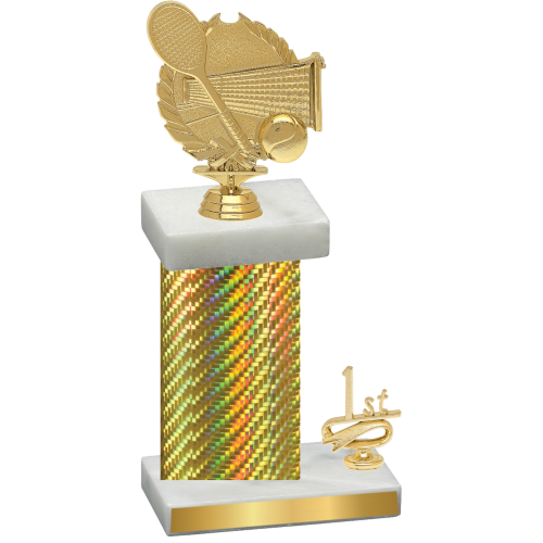 Accented Single Gold Carbon Fiber First Place Tennis Trophy