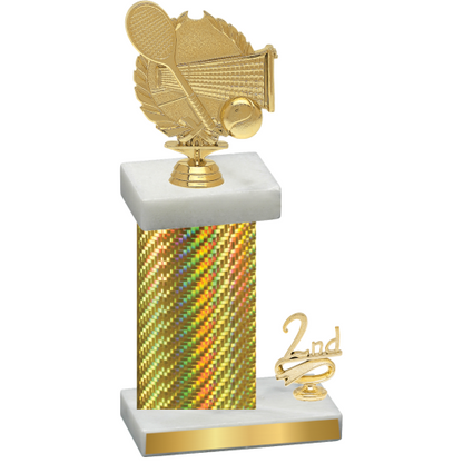 Accented Single Gold Carbon Fiber Second Place Tennis Trophy