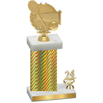 Accented Single Gold Carbon Fiber Year Tennis Trophy