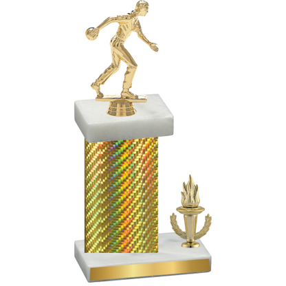 Accented Single Gold Carbon Fiber Victory Bowling Trophy