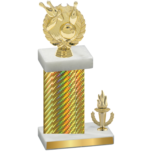 Accented Single Gold Carbon Fiber Victory Bowling Trophy