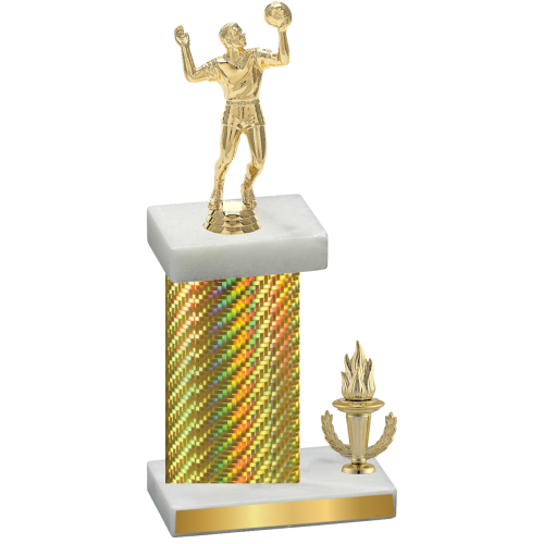 Accented Single Gold Carbon Fiber Victory Volleyball Trophy