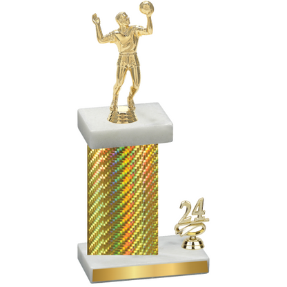 Accented Single Gold Carbon Fiber Year Volleyball Trophy