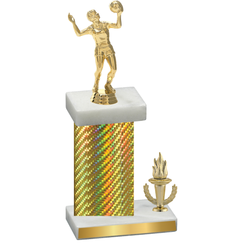 Accented Single Gold Carbon Fiber Victory Volleyball Trophy