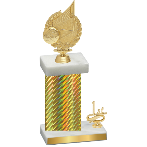 Accented Single Gold Carbon Fiber First Place Volleyball Trophy