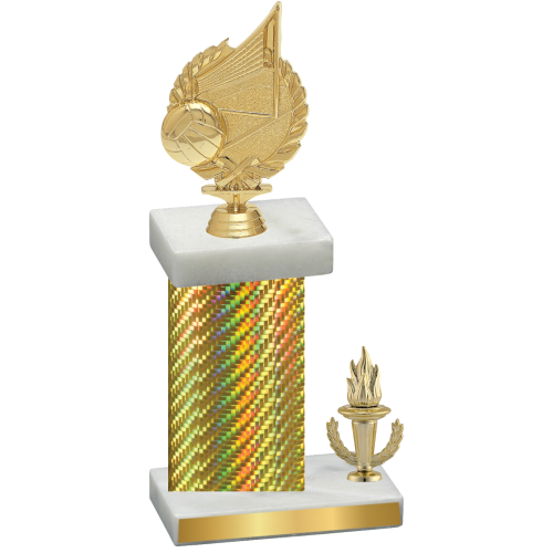 Accented Single Gold Carbon Fiber Victory Volleyball Trophy