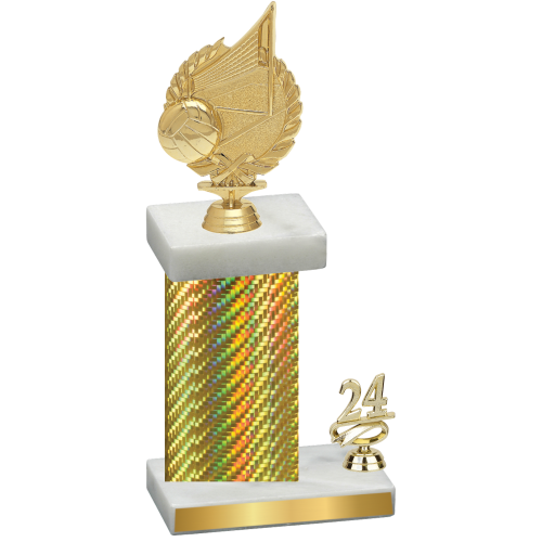 Accented Single Gold Carbon Fiber Year Volleyball Trophy