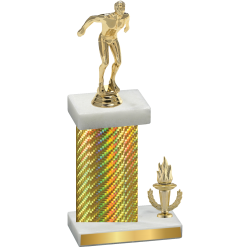 Accented Single Gold Carbon Fiber Victory Swimming Trophy