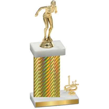 Accented Single Gold Carbon Fiber First Place Tennis Trophy