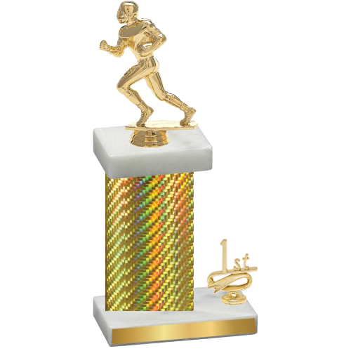 Accented Single Gold Carbon Fiber First Place Football Trophy