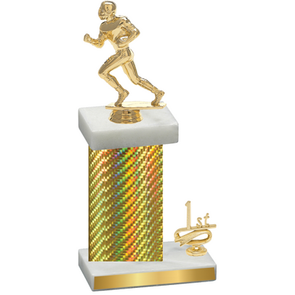 Accented Single Gold Carbon Fiber First Place Football Trophy